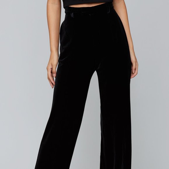 bebe Pants - Bebe Womens Small High Waist Velvet Black Pant